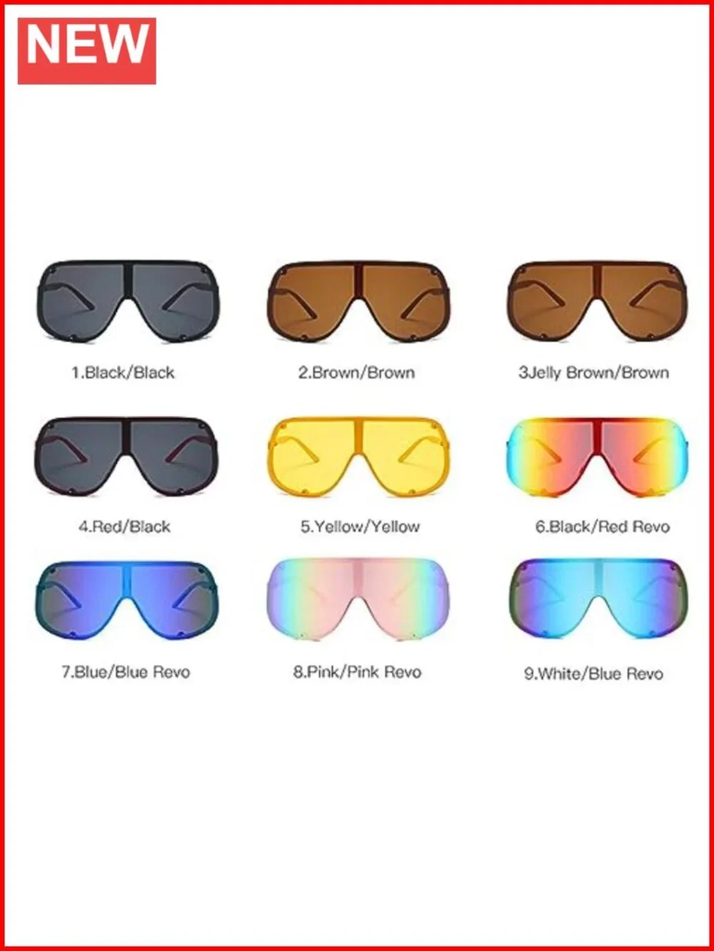 Oversized Shield Sunglasses UV400 Protection Trendy Y2K Shades